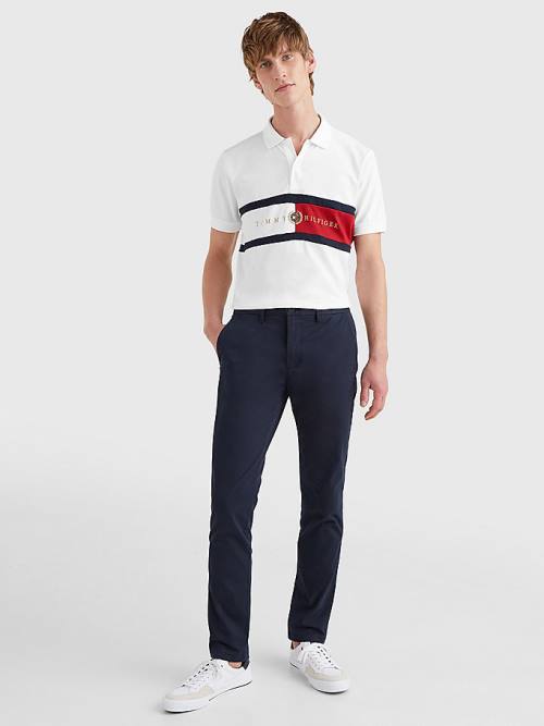 Tommy Hilfiger Icons Logo Regular Fit Póló Férfi Fehér | TH238EMU