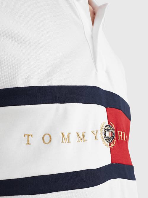 Tommy Hilfiger Icons Logo Regular Fit Póló Férfi Fehér | TH238EMU