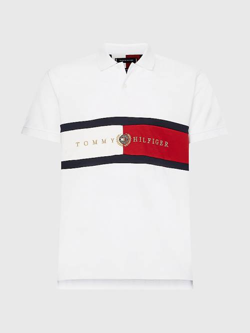 Tommy Hilfiger Icons Logo Regular Fit Póló Férfi Fehér | TH238EMU