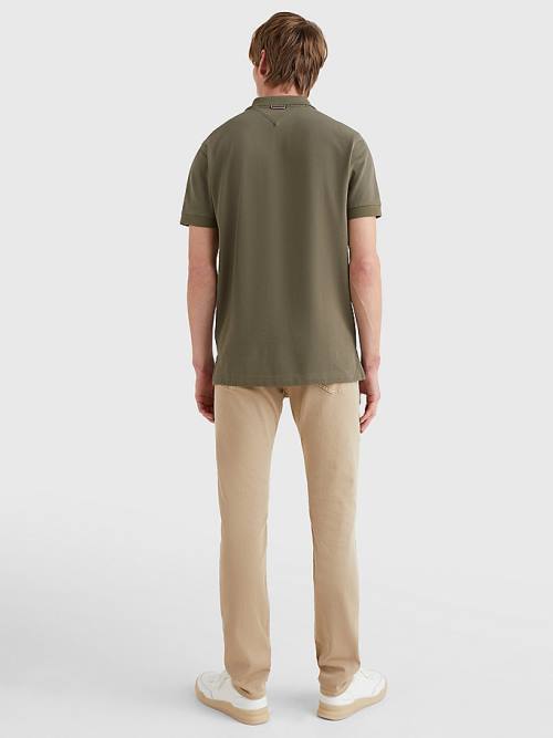 Tommy Hilfiger Icons Logo Regular Fit Póló Férfi Khaki | TH485RTQ