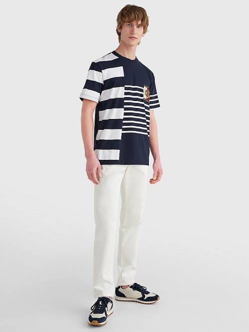 Tommy Hilfiger Icons Mixed Stripe Póló Férfi Kék | TH027UMW