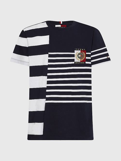 Tommy Hilfiger Icons Mixed Stripe Póló Férfi Kék | TH027UMW