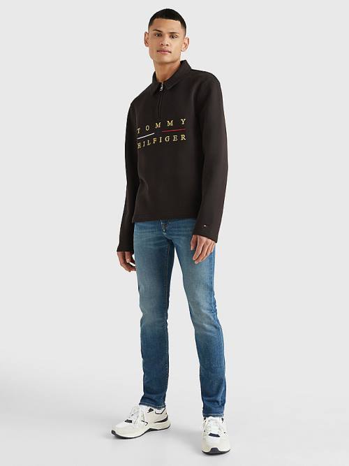 Tommy Hilfiger Icons Mock Turtleneck Relaxed Fit Pulóver Férfi Fekete | TH120XFB