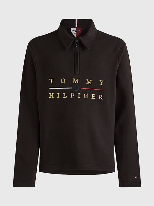 Tommy Hilfiger Icons Mock Turtleneck Relaxed Fit Pulóver Férfi Fekete | TH120XFB