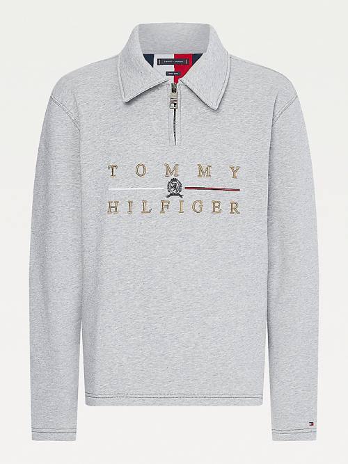 Tommy Hilfiger Icons Mock Turtleneck Relaxed Fit Pulóver Férfi Szürke | TH725PYN