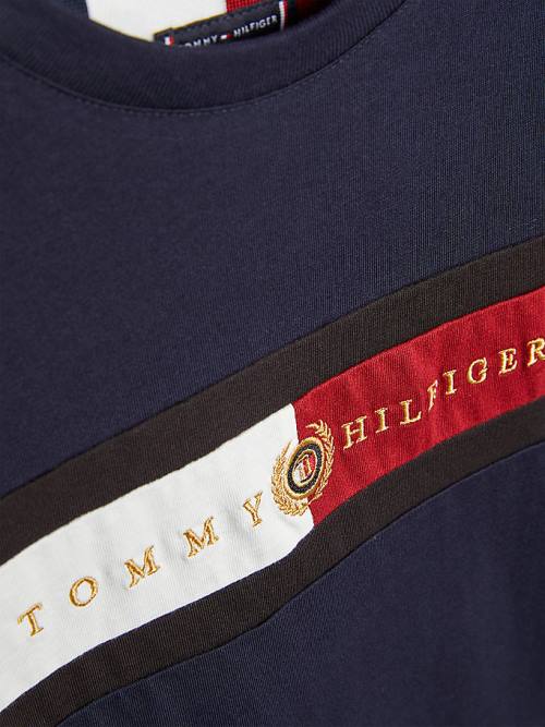 Tommy Hilfiger Icons Organic Pamut Logo Póló Fiú Kék | TH236INO