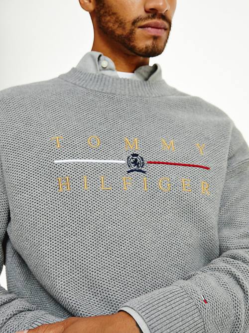 Tommy Hilfiger Icons Oversized Structured Jumper Pulóverek Férfi Szürke | TH462COI