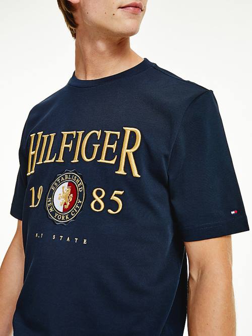 Tommy Hilfiger Icons Relaxed Fit Póló Férfi Kék | TH254XMJ