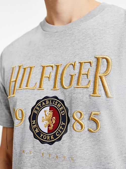 Tommy Hilfiger Icons Relaxed Fit Póló Férfi Szürke | TH386ZMO