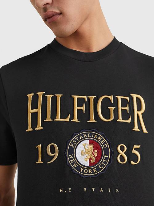 Tommy Hilfiger Icons Relaxed Fit Póló Férfi Fekete | TH562JSO