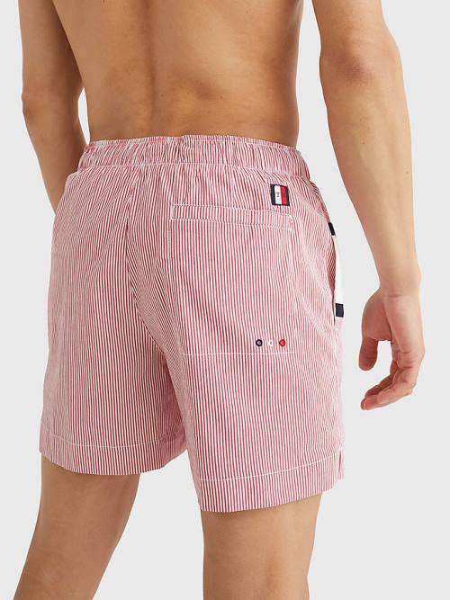 Tommy Hilfiger Ithaca Stripe Colour-Blocked Mid Length Shorts Fürdőruha Férfi Piros | TH248IQP