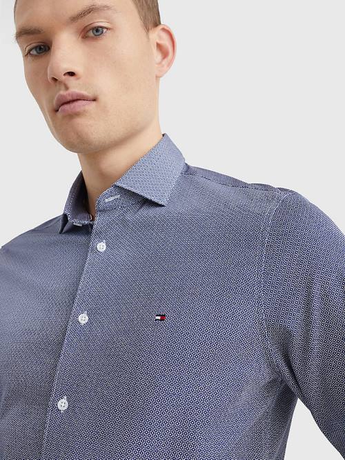 Tommy Hilfiger Jersey Geometric Slim Fit Ingek Férfi Kék | TH852XGB