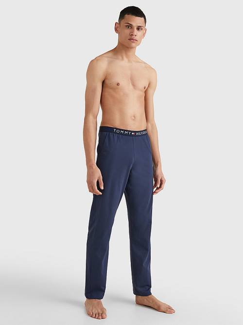 Tommy Hilfiger Jersey Loungewear Pants Pizsama Férfi Kék | TH841JFN