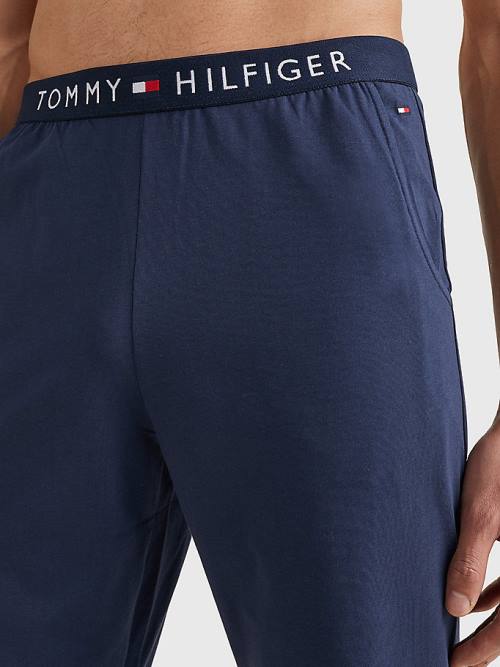 Tommy Hilfiger Jersey Loungewear Pants Pizsama Férfi Kék | TH841JFN