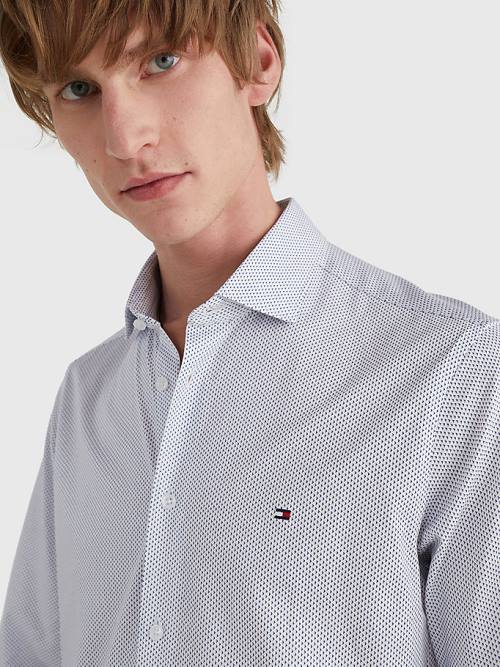 Tommy Hilfiger Jersey Micro Dot Slim Fit Ingek Férfi Kék | TH649QLP