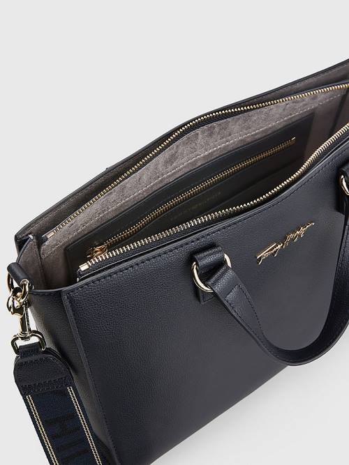 Tommy Hilfiger Joy Signature Satchel Táska Női Kék | TH394AGB