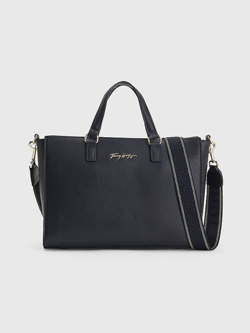 Tommy Hilfiger Joy Signature Satchel Táska Női Kék | TH394AGB