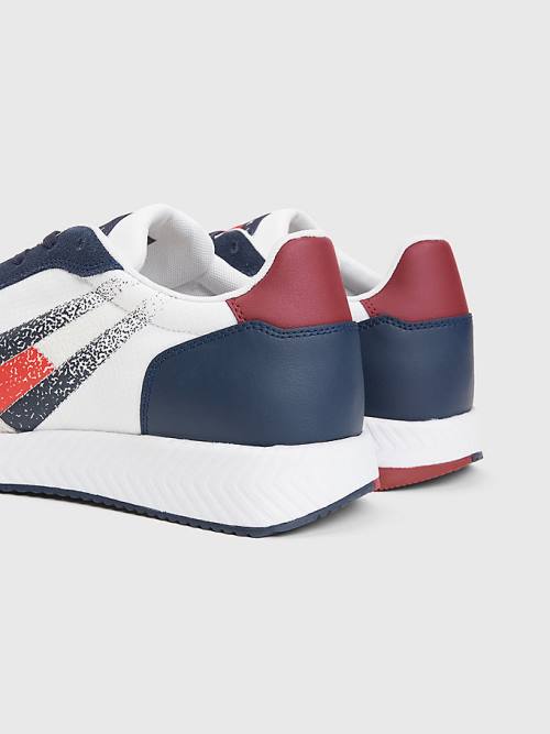 Tommy Hilfiger Klipsz Mixed Texture Flag Tornacipő Férfi Kék | TH081DBQ