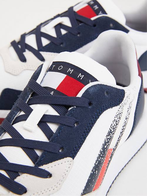 Tommy Hilfiger Klipsz Mixed Texture Flag Tornacipő Férfi Kék | TH081DBQ