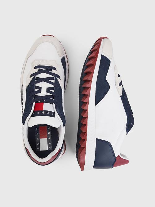 Tommy Hilfiger Klipsz Mixed Texture Flag Tornacipő Férfi Kék | TH081DBQ