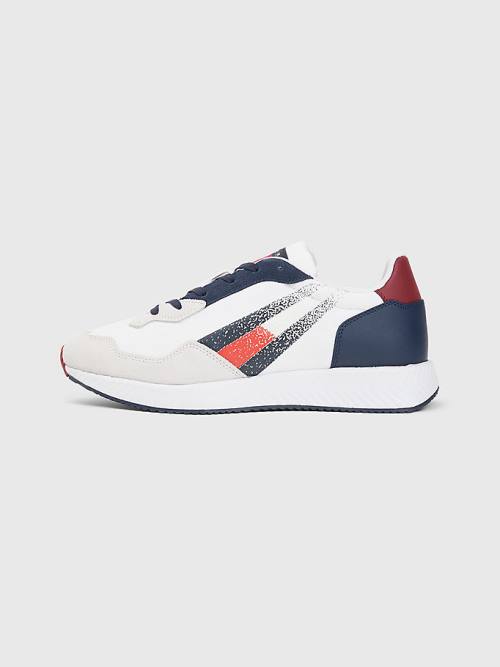 Tommy Hilfiger Klipsz Mixed Texture Flag Tornacipő Férfi Kék | TH081DBQ