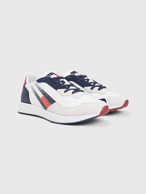 Tommy Hilfiger Klipsz Mixed Texture Flag Tornacipő Férfi Kék | TH081DBQ