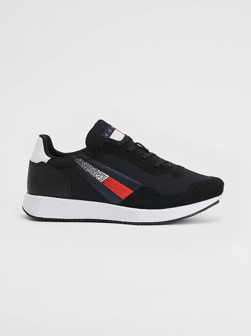 Tommy Hilfiger Klipsz Mixed Texture Flag Tornacipő Férfi Fekete | TH412GDV