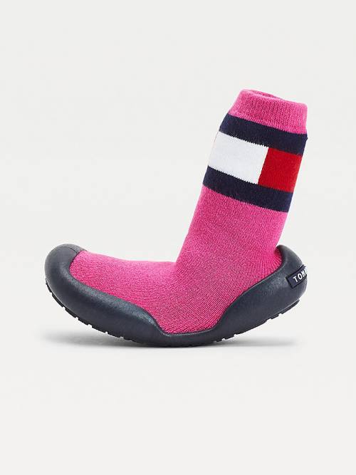 Tommy Hilfiger Knitted Papucs Bakancs Lány Rózsaszín | TH124SUI