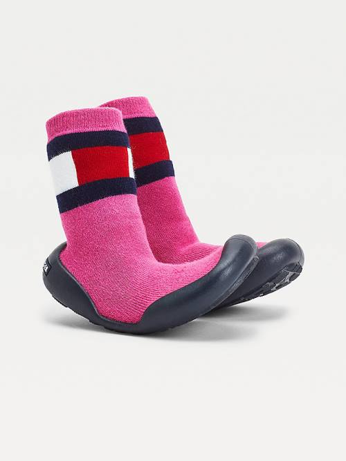 Tommy Hilfiger Knitted Papucs Bakancs Lány Rózsaszín | TH124SUI