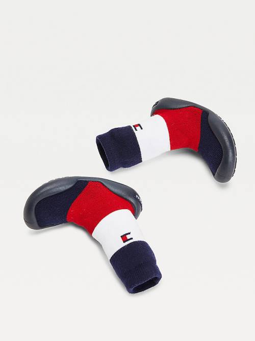 Tommy Hilfiger Knitted Signature Papucs Sock Bakancs Fiú Kék | TH081LRF