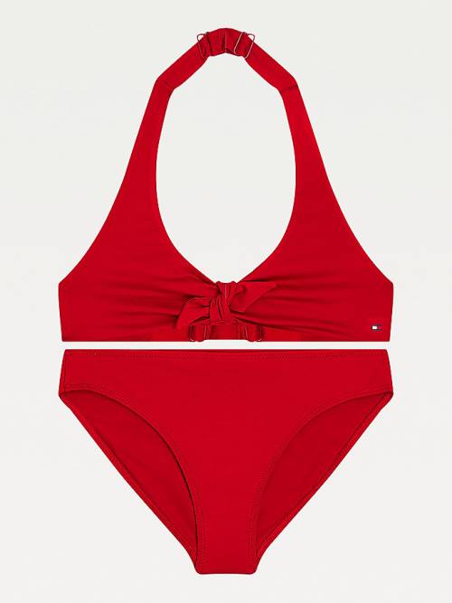 Tommy Hilfiger Knot Front Triangle Bikini Set Fürdőruha Lány Piros | TH986TES