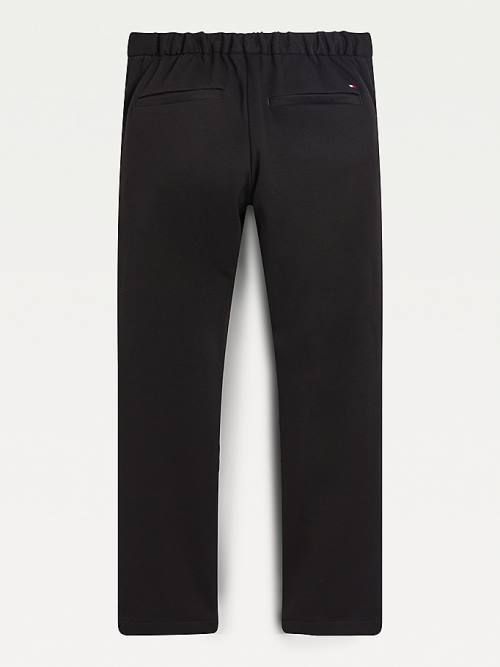 Tommy Hilfiger Kényelem Jersey Pique Chinos Nadrág Fiú Fekete | TH834RPM