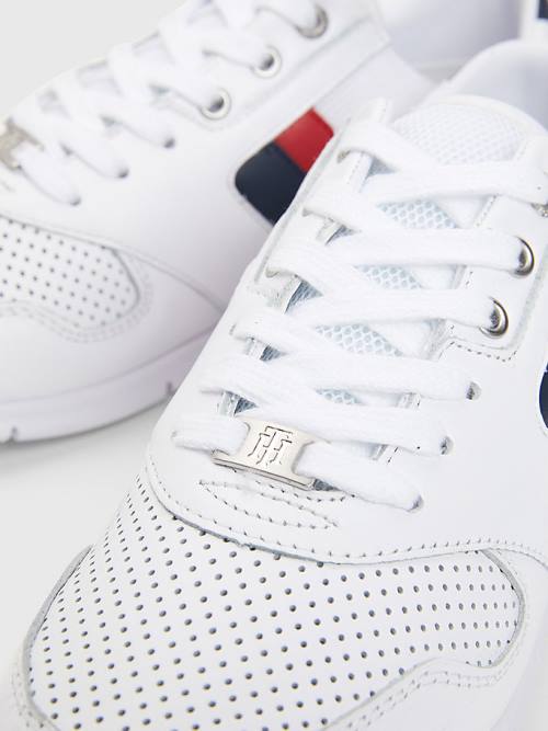 Tommy Hilfiger Könnyű Perforated Bőr Tornacipő Női Piros | TH457TBM