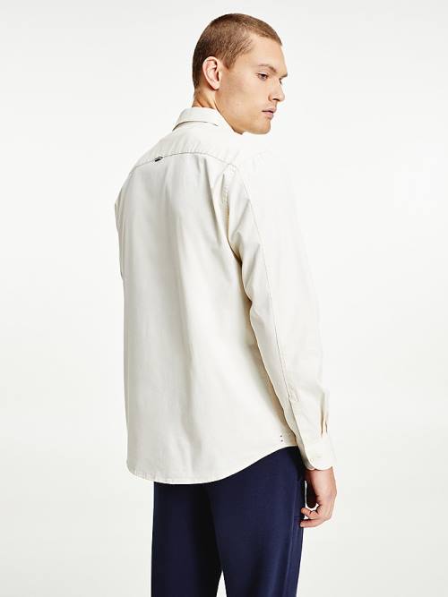 Tommy Hilfiger Könnyű Twill Regular Fit Overshirt Ingek Férfi Fehér | TH875WNZ