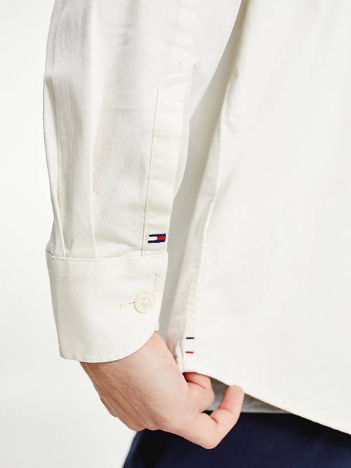 Tommy Hilfiger Könnyű Twill Regular Fit Overshirt Ingek Férfi Fehér | TH875WNZ