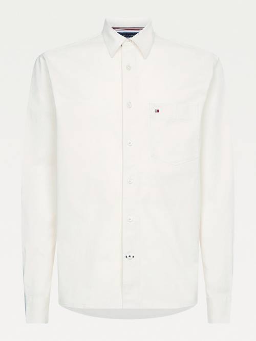 Tommy Hilfiger Könnyű Twill Regular Fit Overshirt Ingek Férfi Fehér | TH875WNZ