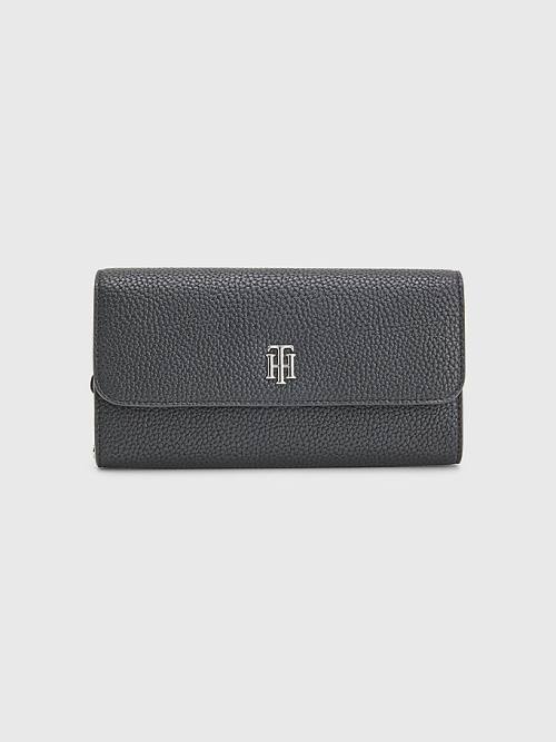 Tommy Hilfiger Large Flap Pénztárca Női Fekete | TH387WSD