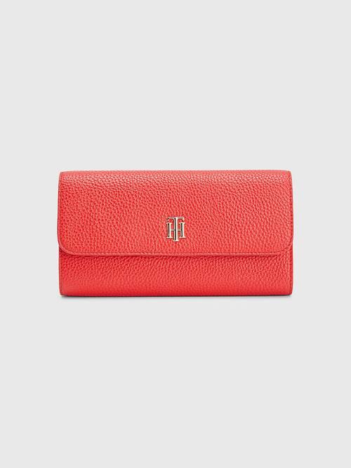 Tommy Hilfiger Large Flap Pénztárca Női Piros | TH528QYD