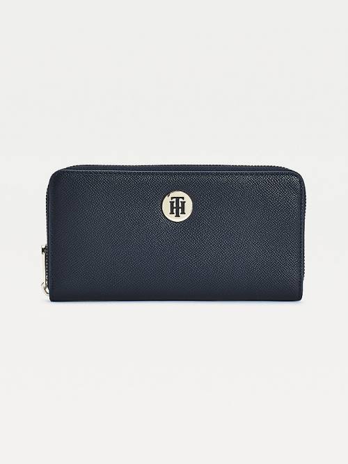 Tommy Hilfiger Large Monogram Zip-Around Pénztárca Női Kék | TH086WSM