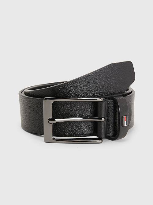 Tommy Hilfiger Layton Adjustable Bőr Öv Férfi Fekete | TH076XDU