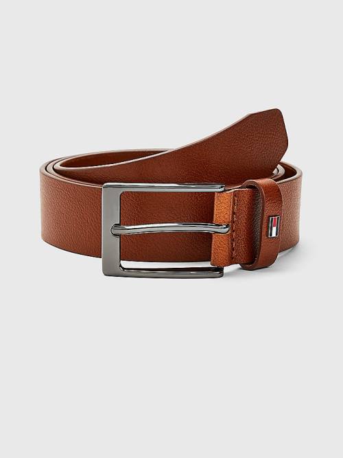 Tommy Hilfiger Layton Adjustable Bőr Öv Férfi Barna | TH950AXC