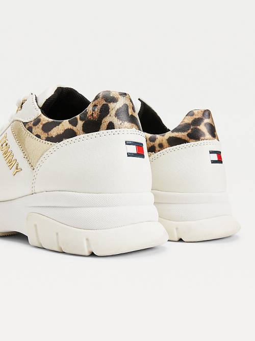 Tommy Hilfiger Leopard Panel Low-Top Tornacipő Lány Fehér | TH520IJB