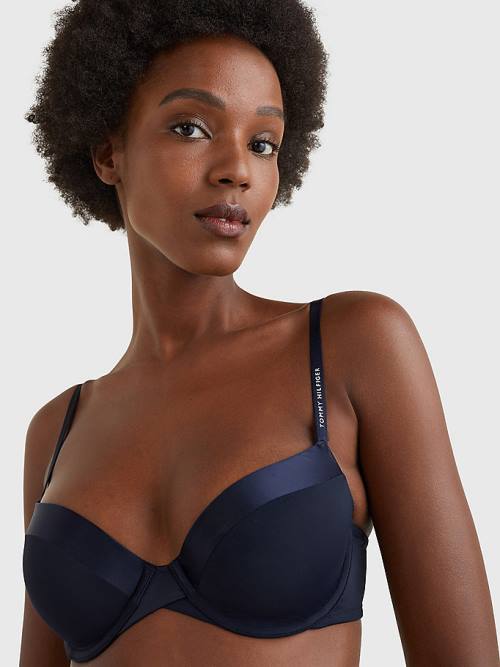 Tommy Hilfiger Logo Balconette Bra Fehérnemű Női Kék | TH935DHG