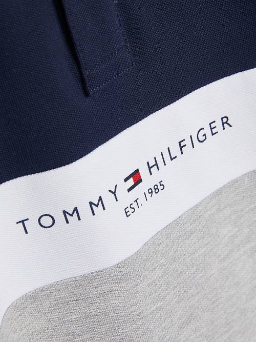 Tommy Hilfiger Logo Colour-Blocked Polo Póló Fiú Szürke | TH019CXL