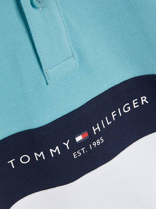 Tommy Hilfiger Logo Colour-Blocked Polo Póló Fiú Fehér | TH682SOR