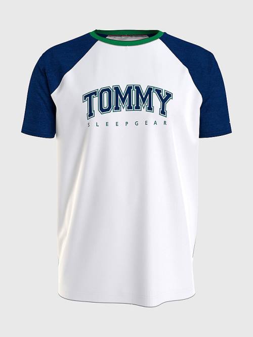 Tommy Hilfiger Logo Contrast Trim Pizsama Férfi Kék | TH245CHM