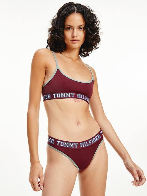 Tommy Hilfiger Logo Contrast Trim Tanga Fehérnemű Női Lila | TH438YRA