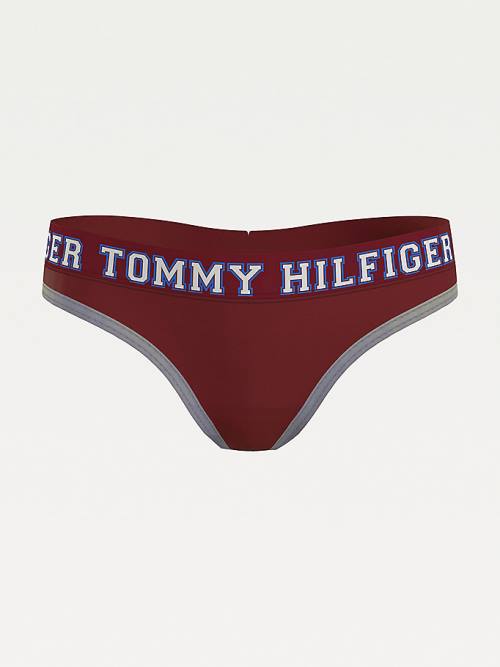 Tommy Hilfiger Logo Contrast Trim Tanga Fehérnemű Női Lila | TH438YRA