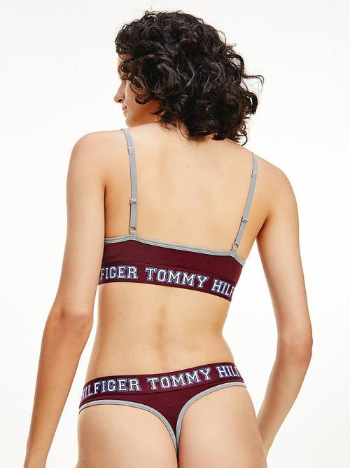 Tommy Hilfiger Logo Contrast Trim Unpadded Bralette Fehérnemű Női Lila | TH128SDU