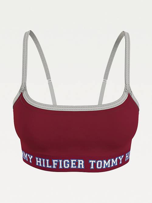 Tommy Hilfiger Logo Contrast Trim Unpadded Bralette Fehérnemű Női Lila | TH128SDU